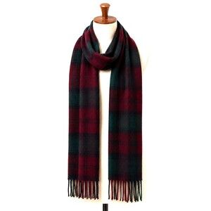 New Edinburgh 100% Lambswool Lindsay Tartan Plaid Scarf Fringe Preppy Heritage